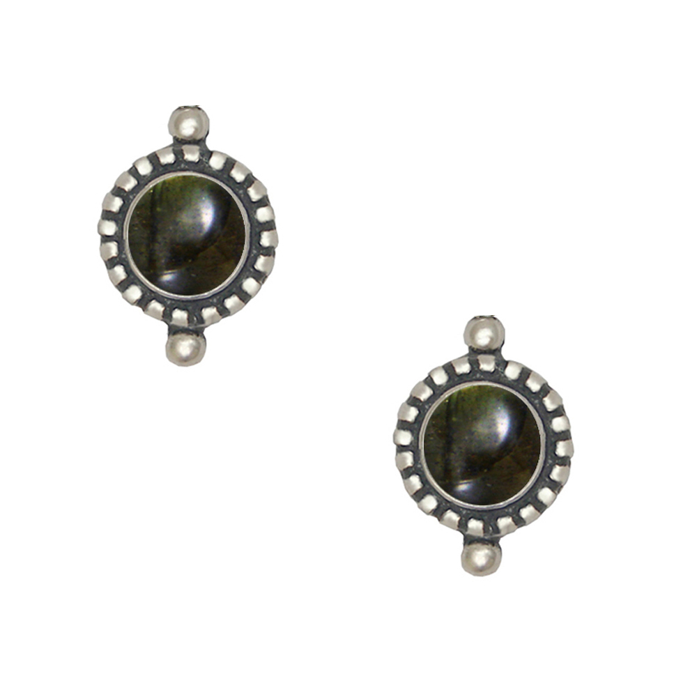 Sterling Silver Petite Spectrolite Post Stud Earrings
